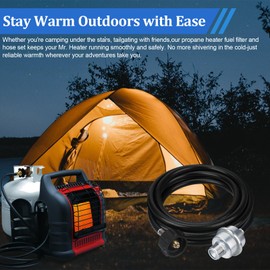Propane Fuel Filter F273699 with 10Ft Hose for Buddy Heater for Mr Buddy Heater for Mr Heater Little Buddy Heater, Propane Hose with QCC1/Type1 Adapter Connect 20-45 lb Propane Tanks, CSA Certified