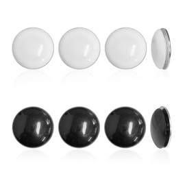 8 Pairs Of Round Magnets, Curtain Magnets, Black And White Magnetic Buckle Decoration, Shower Curtain Tablecloth Magnetic Buckle Clip, Curtain Weight Clip, Curtain Accessory Clip