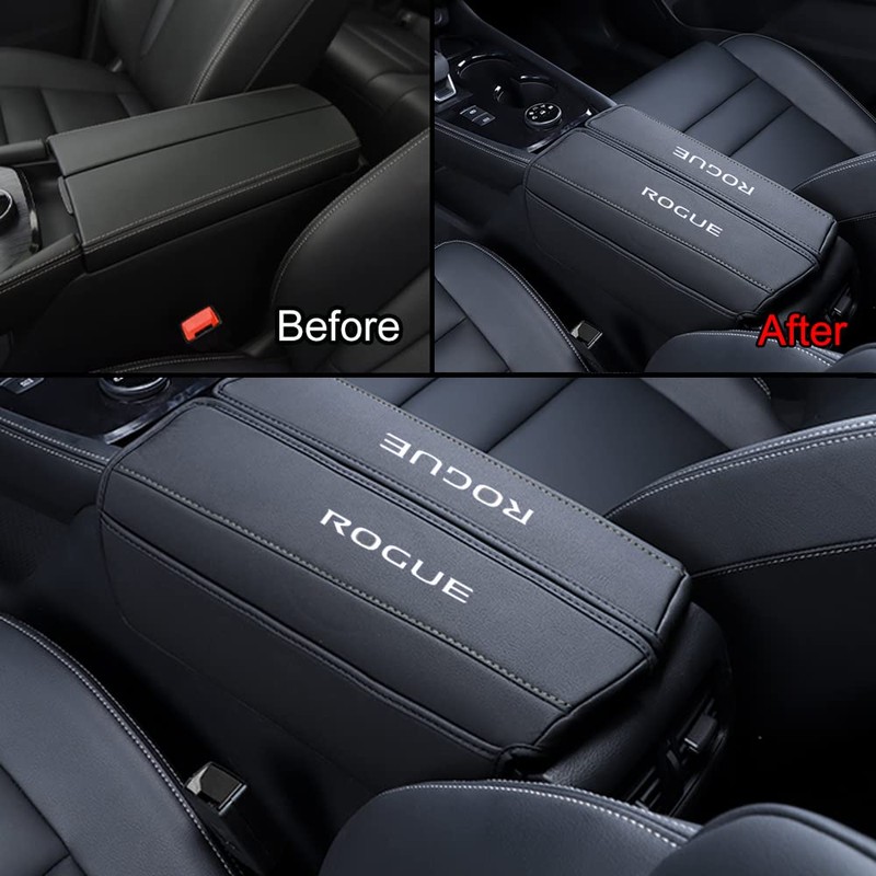 XITER 1PC Leather Center Console Armrest Cover with Side Pockets