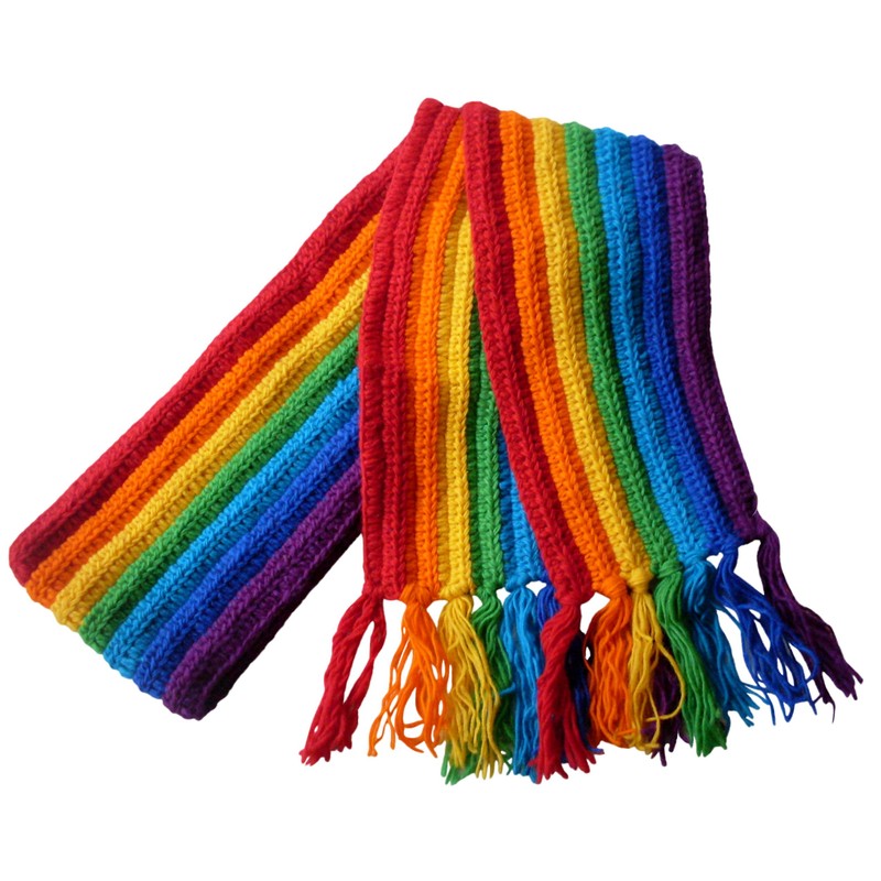 NATURAL FLOW Fair Trade Nepalese Hippy Boho Rainbow Wool Festival