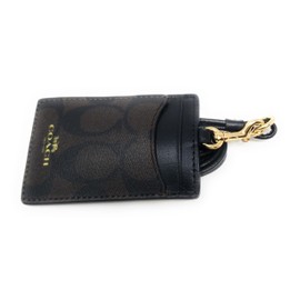 Coach ID Lanyard in Assorted Colors (Signature Canvas, Brown/Black)