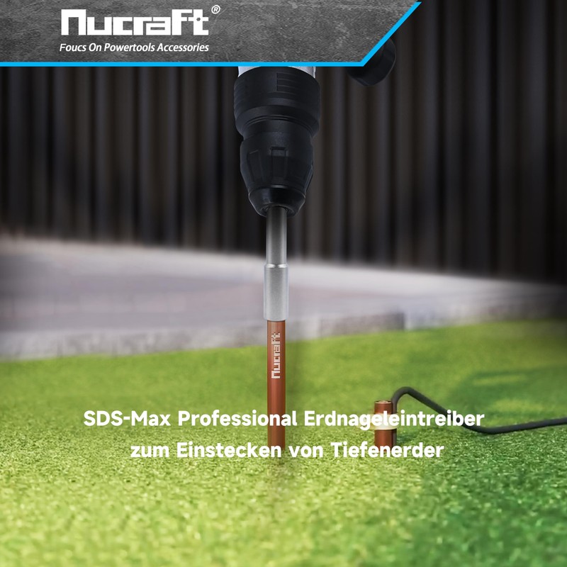 Nucraft SDS-MAX Professional Ground Nail Driver for Inserting Deep Earth