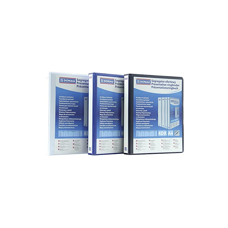 DONAU 2788654PL-01 Presentation Ring Binder Presentation Ring Binder Black 4-D