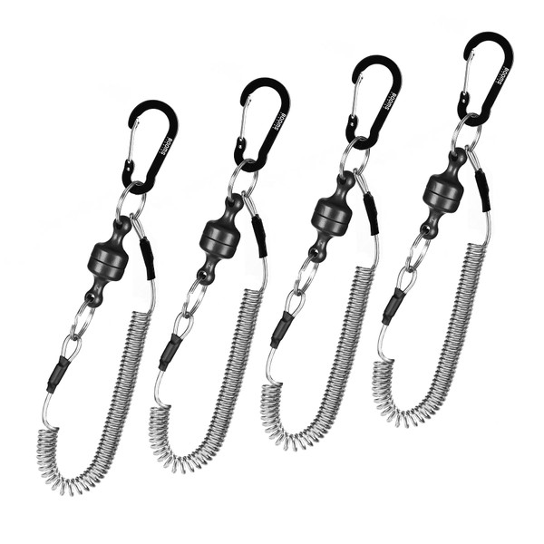 Booms Fishing MRC Magnetic Releaser 2kg Black with Butt Rope, 4pcs