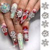 20Pcs Christmas Nail Charms Silver Snowflake Nail Rhinestones for Nails