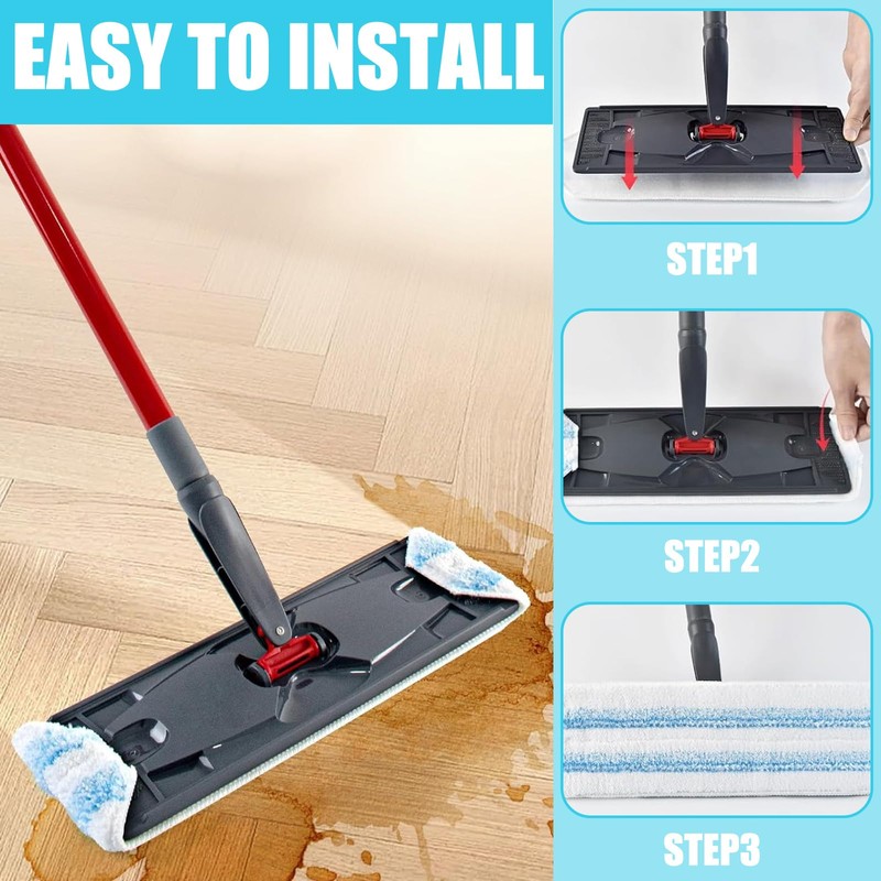 Pack of 4 Microfibre Mop Pads Replacement for H2Pro Floor