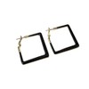 COLORFUL BLING Big Square Geometric Hoop Earring Multicolor Enamel Round