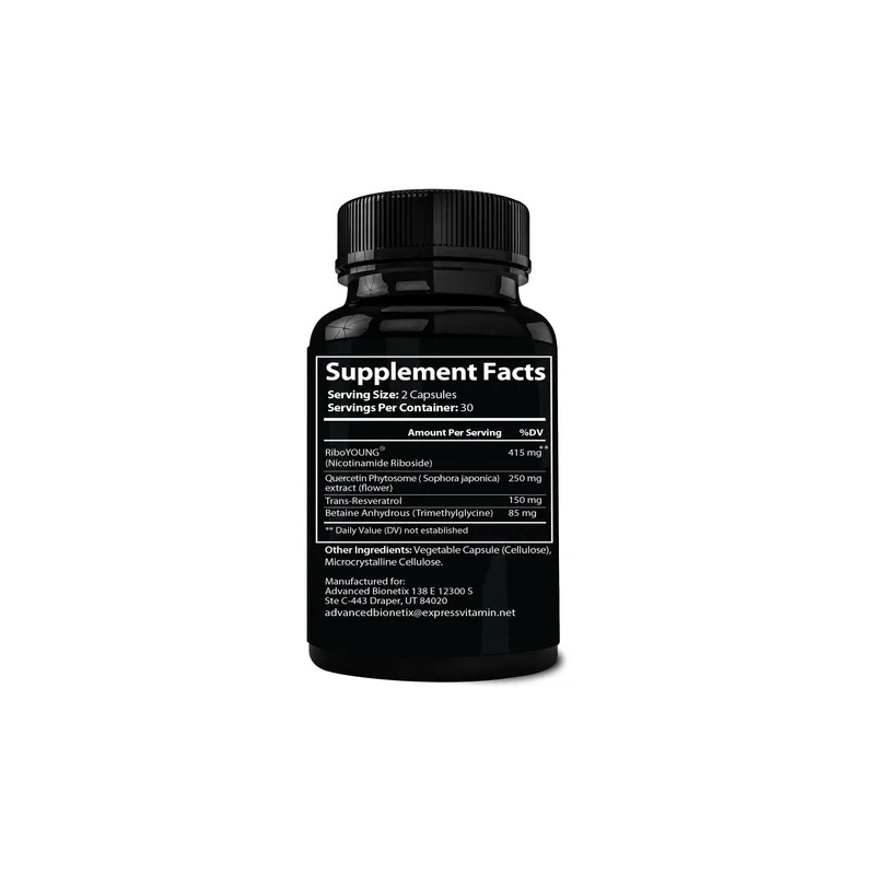 Advanced Bionetix Nad Suplemento Nr Resveratrol Quercetina