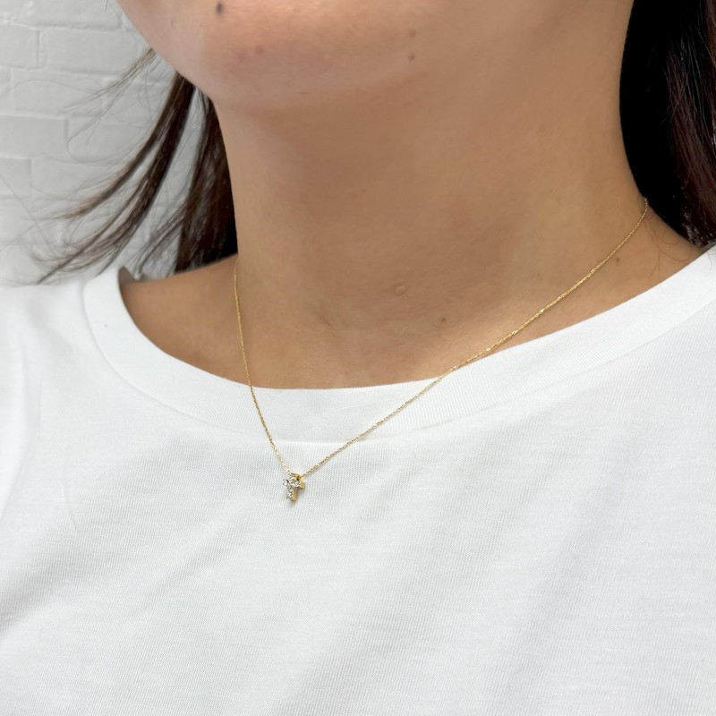 パヴェクロス 高級極細キラキラチェーンネックレス 【お肌に優しいニッケルフリー】　（n3536-R）