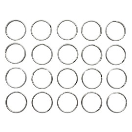 Chinchilla® Set of 20 key rings, diameter 30 mm, hardened C68D steel, robust ring spanners, silver, dimensions: 3 x 3 x 0.29 cm, material thickness: diameter 1.75 mm, made in Germany
