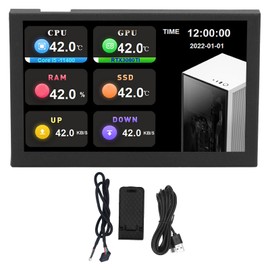 IPS USB Mini Screen 5 Inch 800x480 Resolution Type C Sub Screen PC Data Monitor for AIDA64 Black