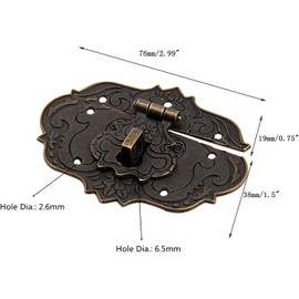 Mgoodoo Hasp Vintage Antique Clasps, Bronze Iron Design, Furniture Clasps, Fittings for Curtain Lock Locks on Chests Boxes Sliders