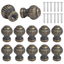 Chstarina Pack of 12 Mini Drawer Knobs, Bronze Furniture Handle, Furniture Knob, Vintage Drawer Handles, Antique Dresser Knobs with Screw for Cupboard, Drawer, Jewellery Boxes