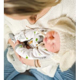 Burt's Bees - Pijama para Dormir y Jugar, 100% algodón orgánico, Mameluco de una Pieza con Cierre Frontal, Bunny Trail, Recién Nacido