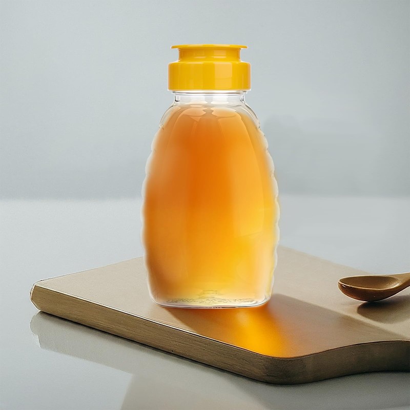2Pcs Clear Plastic Honey Bottles Honey Squeeze Jar Empty Refillable