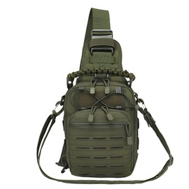 KNIGHT GLOBAL Tactical Sling Bag Pack Molle One Strap Daypack Shoulder Bag Fishing Tackle Sling Chest Bag Pack for Camping Hiking Cycling Outdoors (Army Green)