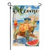 Summer Welcome Sea Turtle Garden Flag, Cute Turtle On Beach