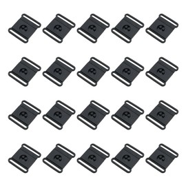 TAODAN 20PCS Badge ID Strap Thin Pull Buckle 25mm Plastic Bra Insert Buckle Removable Badge Buckle Adjustable Pair Buckle Dog and Cat Collar Harness Buckle For Hooks Rope Lock End Strap Buckle