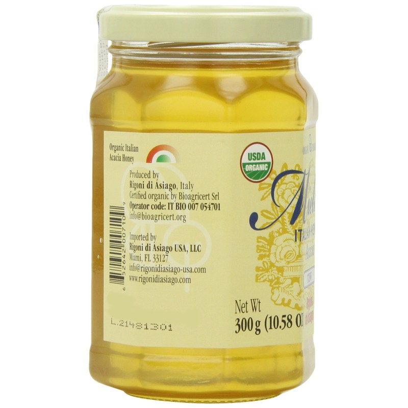 Rigoni di Asiago Mielbio Italian Raw Honey, Acacia, 10.58 Ounce,