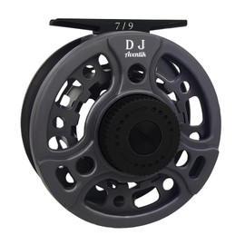 Aventik DJ Fly Reel 3/5 5/7 7/9 Super Large Arbor Fly Fishing Reel Fresh Water and Salt Water Aluminum Fly Reel Three Colors to Choose (Grey 7/9)