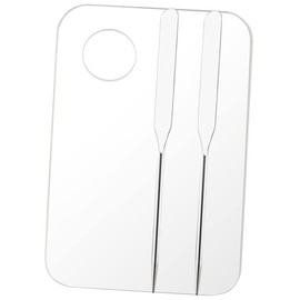 minkissy 5 Sets Nail Art Tools Kit Makeup Mixing Tray Spatula Portable Acrylic Paint Mixing Plates for Foundation Pigment