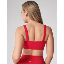 UNISSU Hugcurve Women's Convertible Sports Bra Top Padded Wireless Yoga Workout Aurora Red Medium
