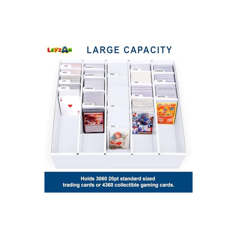 5 Row Trading Card Storage Box, 1 Pack Cardboard Storage
