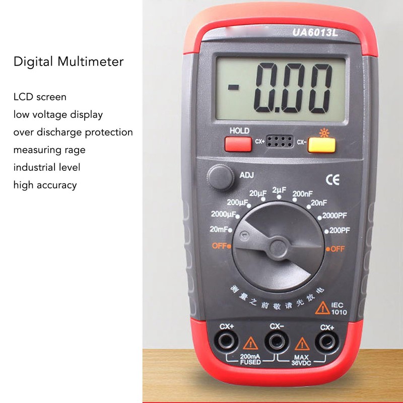 FLEXMAN Digital Multimeter, Multifunction Voltmeter UA6013L Made of Plastic with