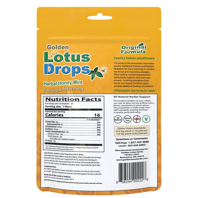 Golden Lotus Drops – Original Herbal Formula | Non-GMO Honey