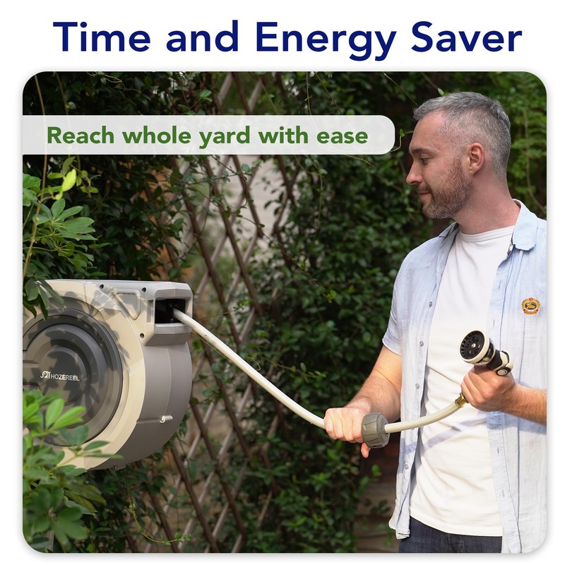 110 FT Retractable Garden Hose Reel by HOZEREEL, Outdoor Garden