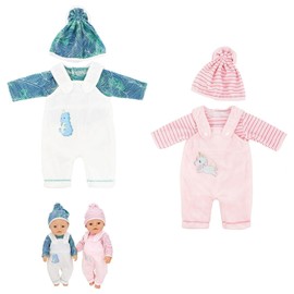 MEMOFYND 2 Sets Of Doll Clothes, Cute Outfits Including Top, Pants And Hat, Fun Doll Clothing Set, Doll Accessories