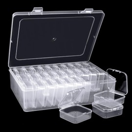HXSEMAYIG 31PC Bead Organizer Box, Small Plastic Cases, Mini Clear Storage Containers (2)