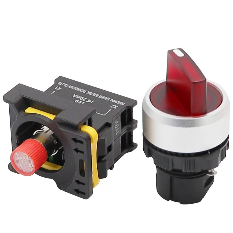 mxuteuk Red LED Light Voltage 110V 22mm 1 NO 2