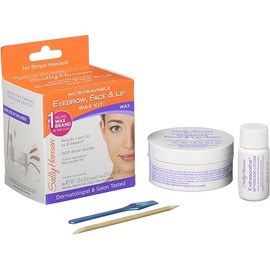 Sally Hansen Microwavable Eyebrow, Face & Lip Wax Kit, Microwavable Wax, 0.31 Oz, Face Wax Strips, At Home Wax Strips, Body Wax Strips, Home Waxing Kit, Effective, Easy to Use