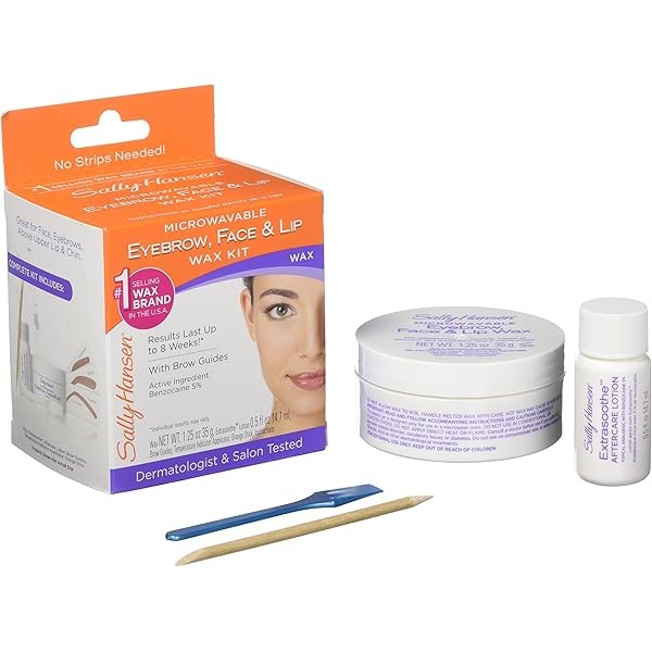 Sally Hansen Microwavable Eyebrow, Face & Lip Wax Kit, Microwavable