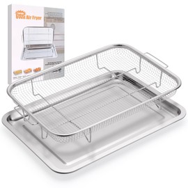 Air Fryer Basket for Oven 18.7"x12.8", Extra Large Air Fryer Basket and Tray Stainless Steel Oven Air Fryer Pan Rack for Cooking Baking and Broiling