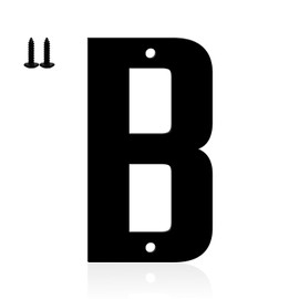 Ya_chtttwo Metal House Numbers,8" Black Metal Modern Door Garden Mailbox Apartments Outside Farm Decorative Letters House Numbers with Nail Kit Visibility Signage(Black-B)