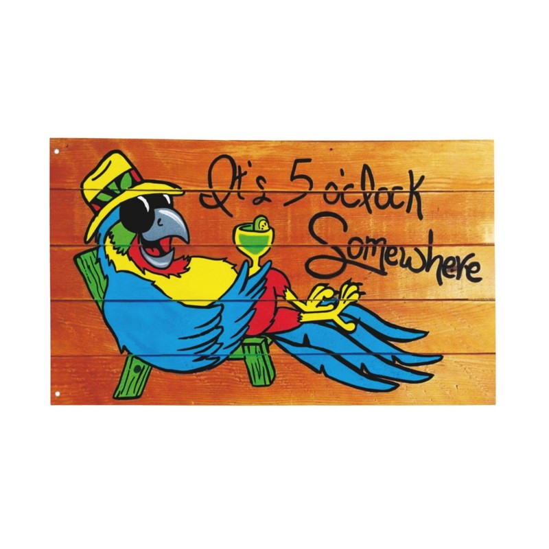 It'S 5 O'Clock Somewhere Parrot Flag 3x5 Ft Outdoor Decoration