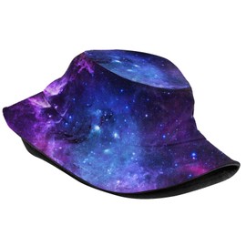 Galaxy Starry Bucket Hat, Unisex Summer Sun Hat Packable Beach Travel Fisherman Cap for Women Men