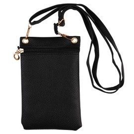 Handytasche zum Umhängen Schwarz,Handytasche mit Geldbörse zum Umhängen,PU Leder Handy Umhängetasche,Handyumhängetaschen Damen,Schultergurt Handytasche Damen,für Einkaufen,Verabredungen,Spaziergänge