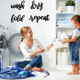 4 count Laundry Sign Laundry Room Decor Metal Wash Dry Fold Repeat Wall Arts Signs Funny Laundry Room Signs Vintage Metal Laundry Wall Decor for Laundry Room Bathroom Home Decorations Supplies