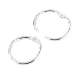 Sourcingmap 20Pcs Binder Rings 1 Inch/25mm Silver Metal Book Rings Loose Leaf Binder Rings, Index Cards Rings for Home or Office