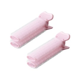 Como Life Easy Bangs Curler (Set of 2) Bangs Curler Bangs Clip Hair Curler Pink Hand Winding Fluffy Hair Curl Time-saving Hair Arrangement Set Large Clip Easy to Wrap Just Pinch Top Volume Up