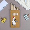 Azeeda 6 x 'Christmas Penguin' Short 85mm Pencils/Coloured Pencil Set