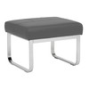 Studio Designs Home Allure Blended Leather Ottoman in Smoke Gray