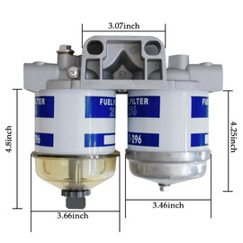 EBPN9N166AA Dual Double Fuel Filter Replace Ford Tractor 2000 3000 4000 5000 7000 2600 3600 4600 5600 5700 6600 6700 7600 7700 2610 2910 3610 4610 5610 6610 7610 fits New Holland Massey Ferguson