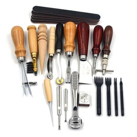 Leather Craft Tool, 19cs Leather Craft Punching Tools, Leather Craft, Sewing, Carving, DIY, Handmade Groover Leather Rivets Set, Leather Craft Tools, Sewing Tool and