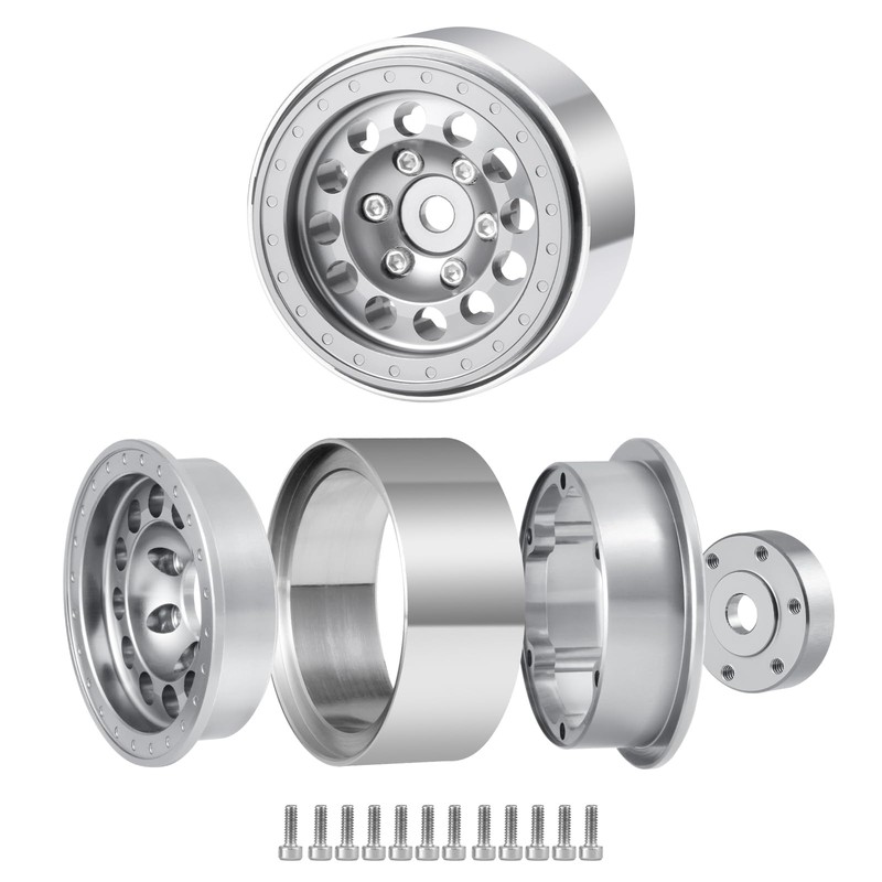Zolikar 1.0 Beadlock Wheels Rim Aluminum Alloy 1.0" Wheels 4Pcs,