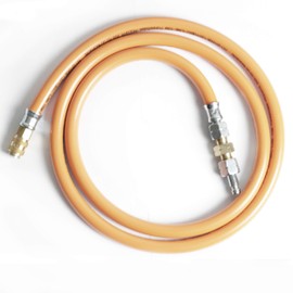 Connection Gas Hose with Quick Coupling for Retrofitting to 1/4 Inch Left for Caravan Motorhome Gas Stove (Connection to Caravan External Socket Straight 2 m)