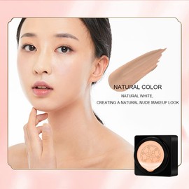 MTUVKGT Mushroom Head Air Cushion CC Cream Foundation, Moisturising BB Cream, Waterproof Flawless Foundation Full Coverage, Natural Concealer, Even Skin Tone, Face Makeup (02)